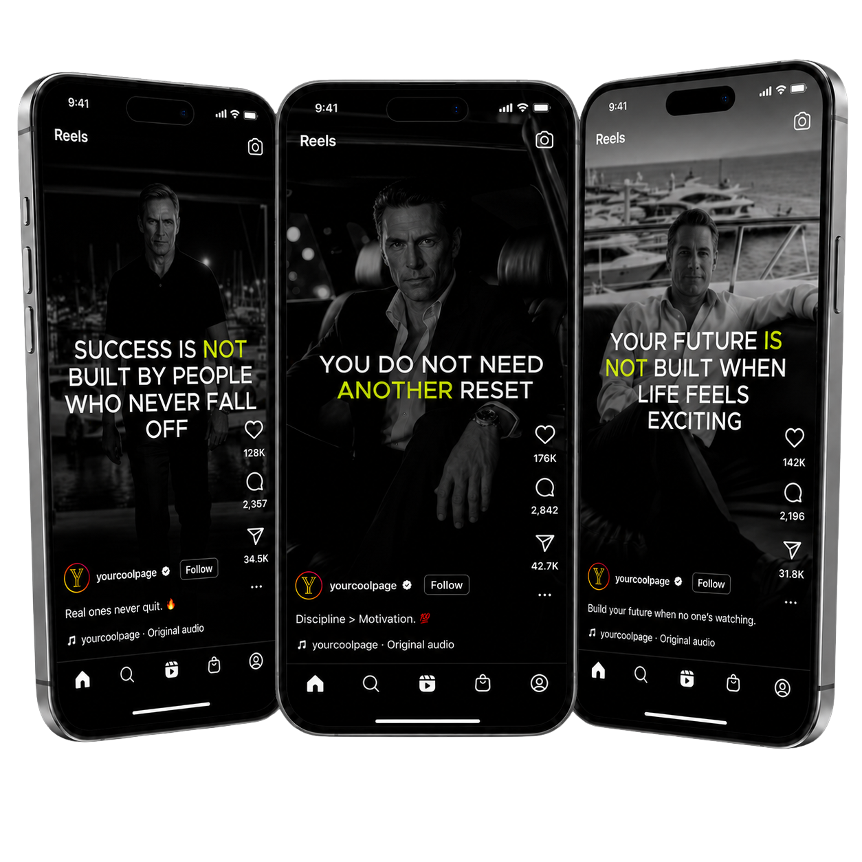 Success Posts 365 product mockup showing editable Canva templates for success motivation pages